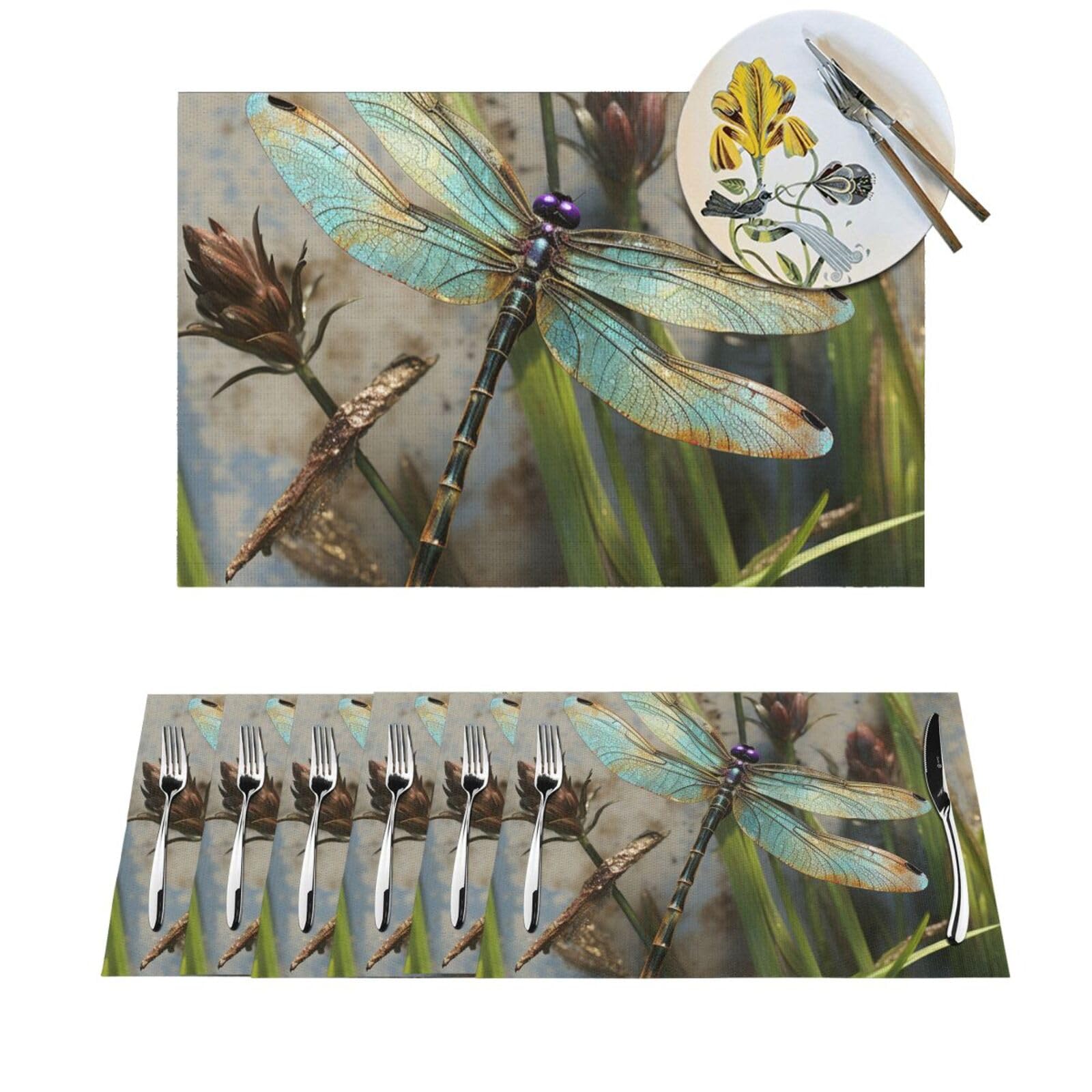 Sets de table rectangulaires PVC tissé lavables salle à manger cuisine