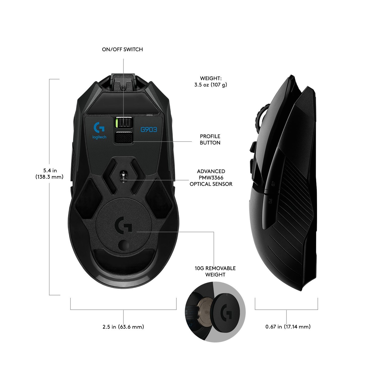 Amazon.com: Logitech G903 Lightspeed Gaming Mouse with POWERPLAY