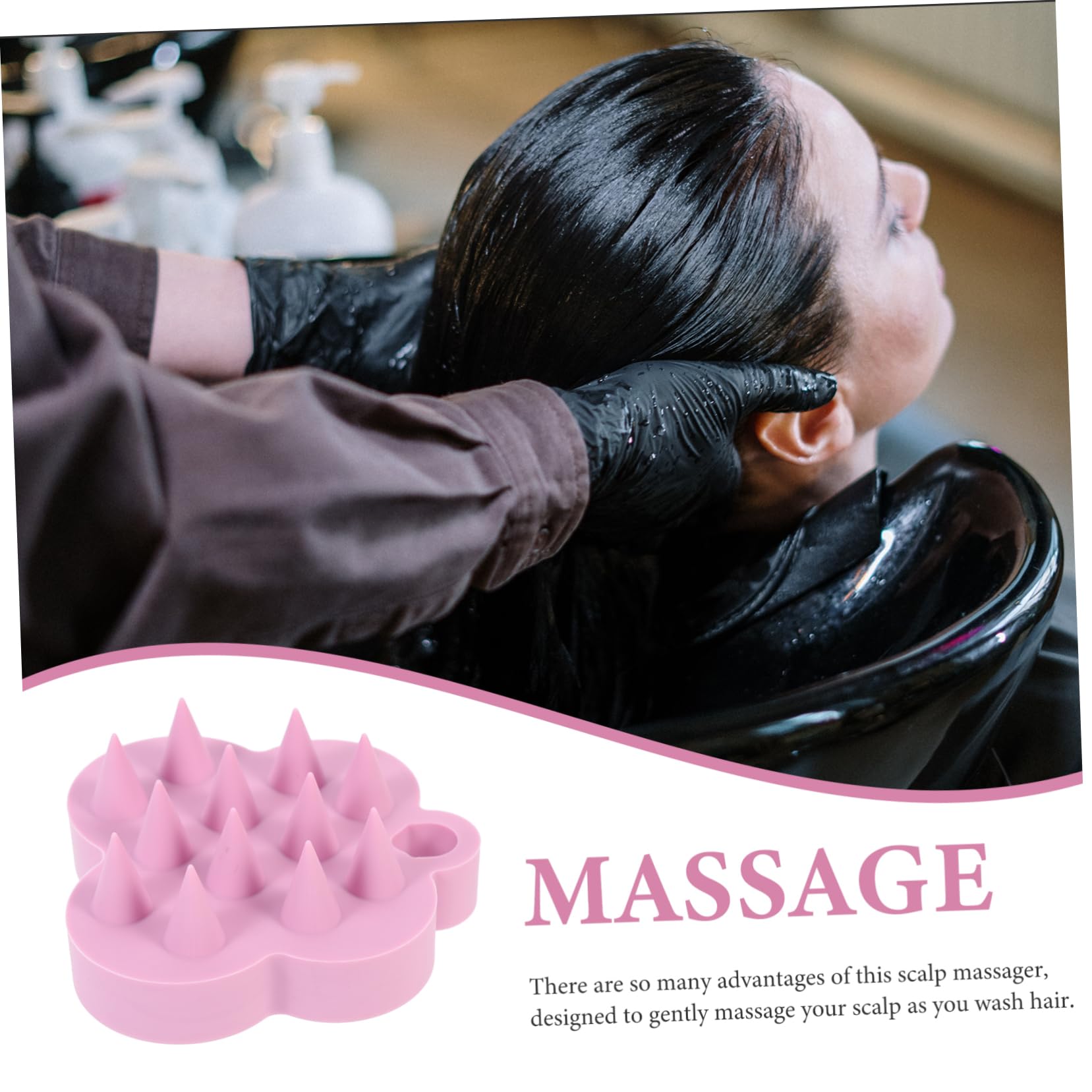 FRCOLOR 4 Piezas cepillo de masaje de champú cepillo para el cabello del cuero cabelludo cepillo de champú scalphero massage masajeador cuero cabelludo exfoliante del o rosa
