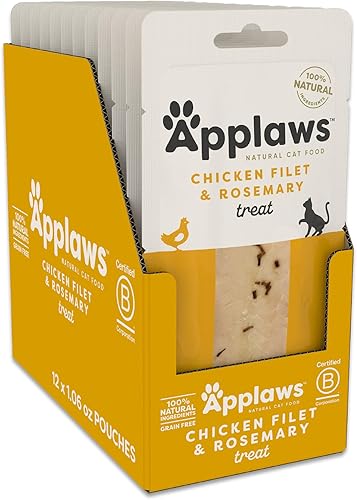 Applaws Natural Cat Treats, Grain-Free, High-Protein Whole Chicken & Rosemary Lo