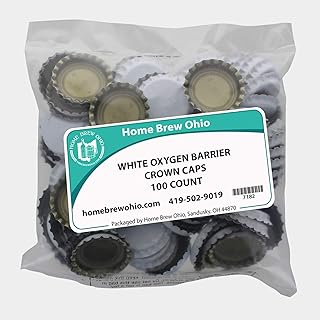 Beer Bottle Crown Caps - Oxygen Absorbing for Homebrew - 144 Count (White)
