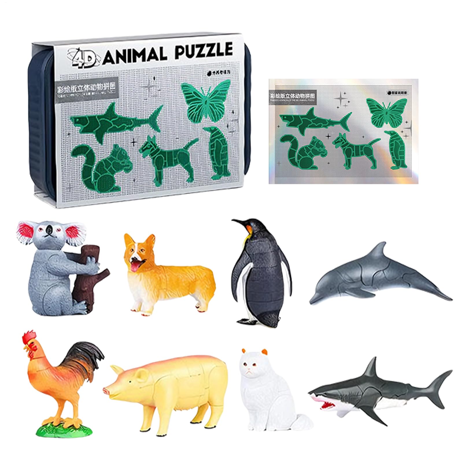 Kinderpuzzles - Lernaktivitäten Lernset, Tiertheme-Kollektion, kognitives Entwicklungsspiel | Interaktive Unterhaltung für, Mädchen, Weihnachten, Geburtstag, Klasse, Osterreise, Unterdee