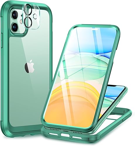 Miracase Serie Glass diseñada para iPhone 11 actualizada en 2023 Funda resistente de cuerpo completo con protector de pantalla de vidrio templado 9H