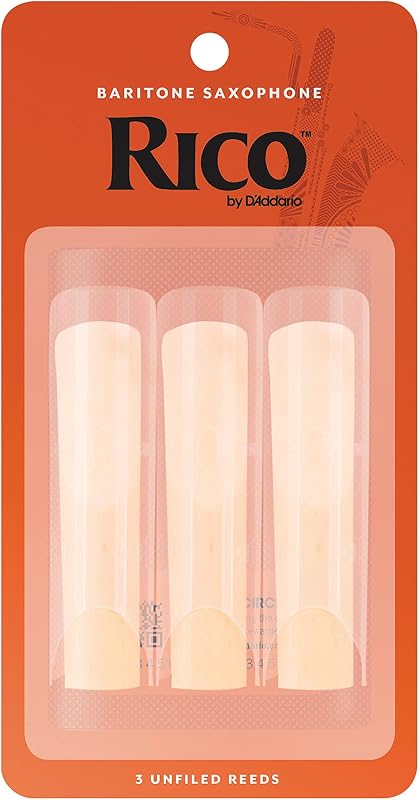 D’Addario Woodwinds - Rico Baritone Sax Reeds - RLA0325 - Strength 2.5, 3-Pack | Rico Organic baritone sax reeds provide consistent response, easy playability, warm tone and reliable performance.
