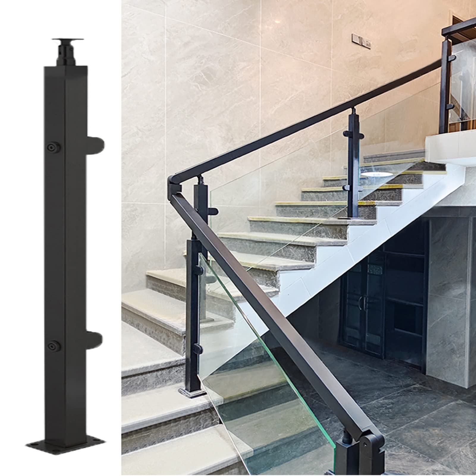 Abrazadera en S de acero inoxidable de diseño minimalista para balaustre de 65 cm