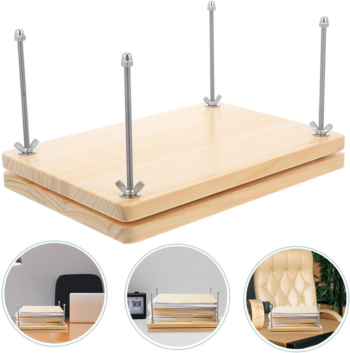 YARNOW Wooden Book Pressing Plate Manual Binding Tool for DIY Crafts