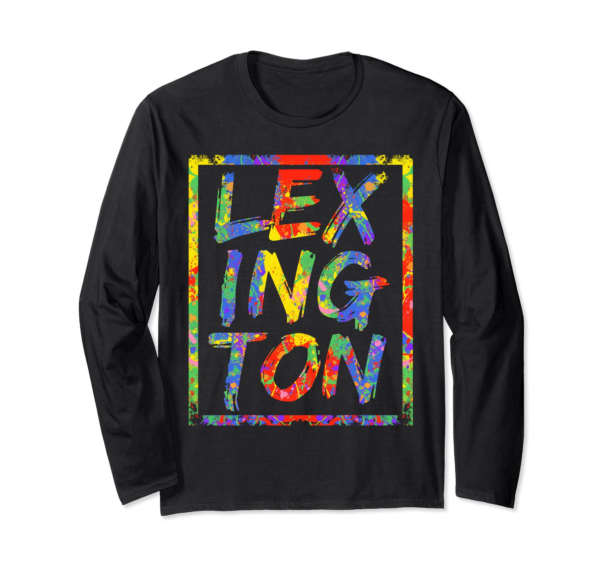 Lexington Colorful 3 Level Art Rainbow Design Gift Lexington Long Sleeve T-Shirt