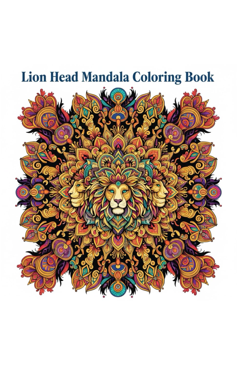 Lion Head Mandala Coloring Book