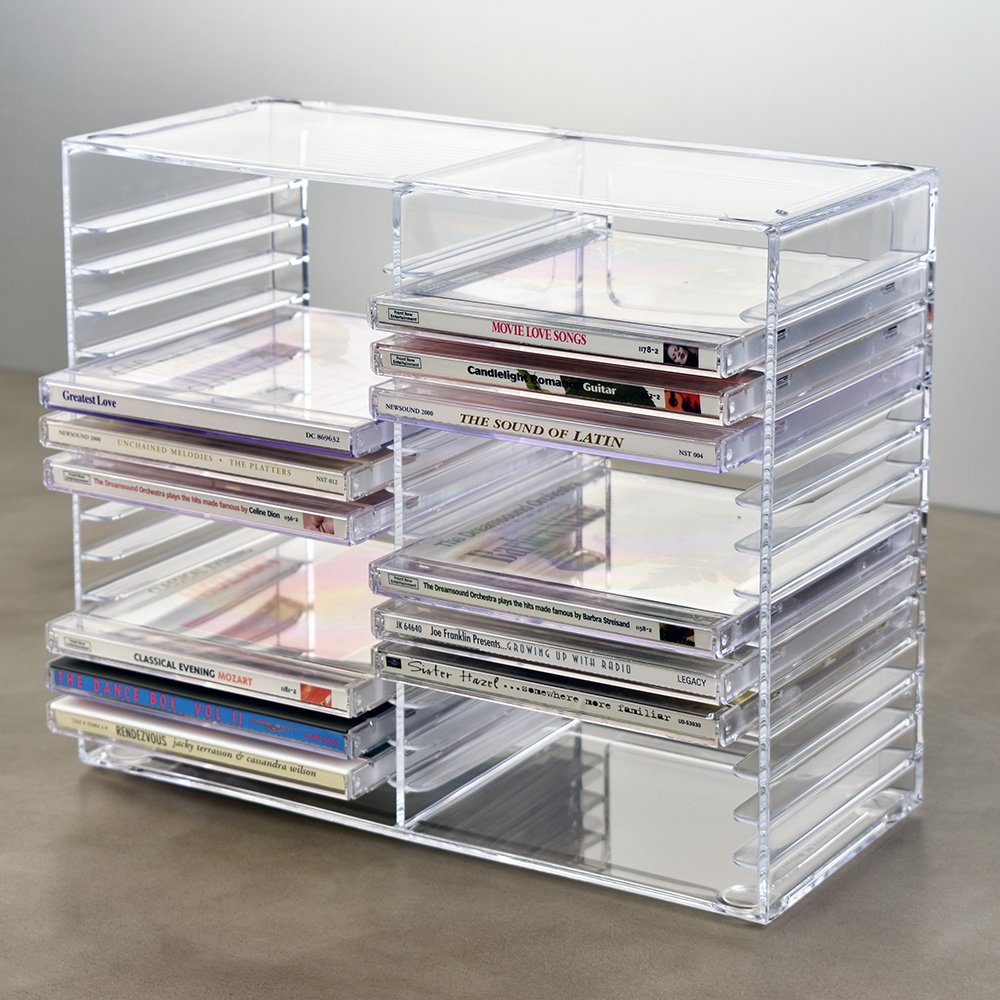 STORi Stackable Clear Plastic CD Holder Holds 30 Standard CD Jewel