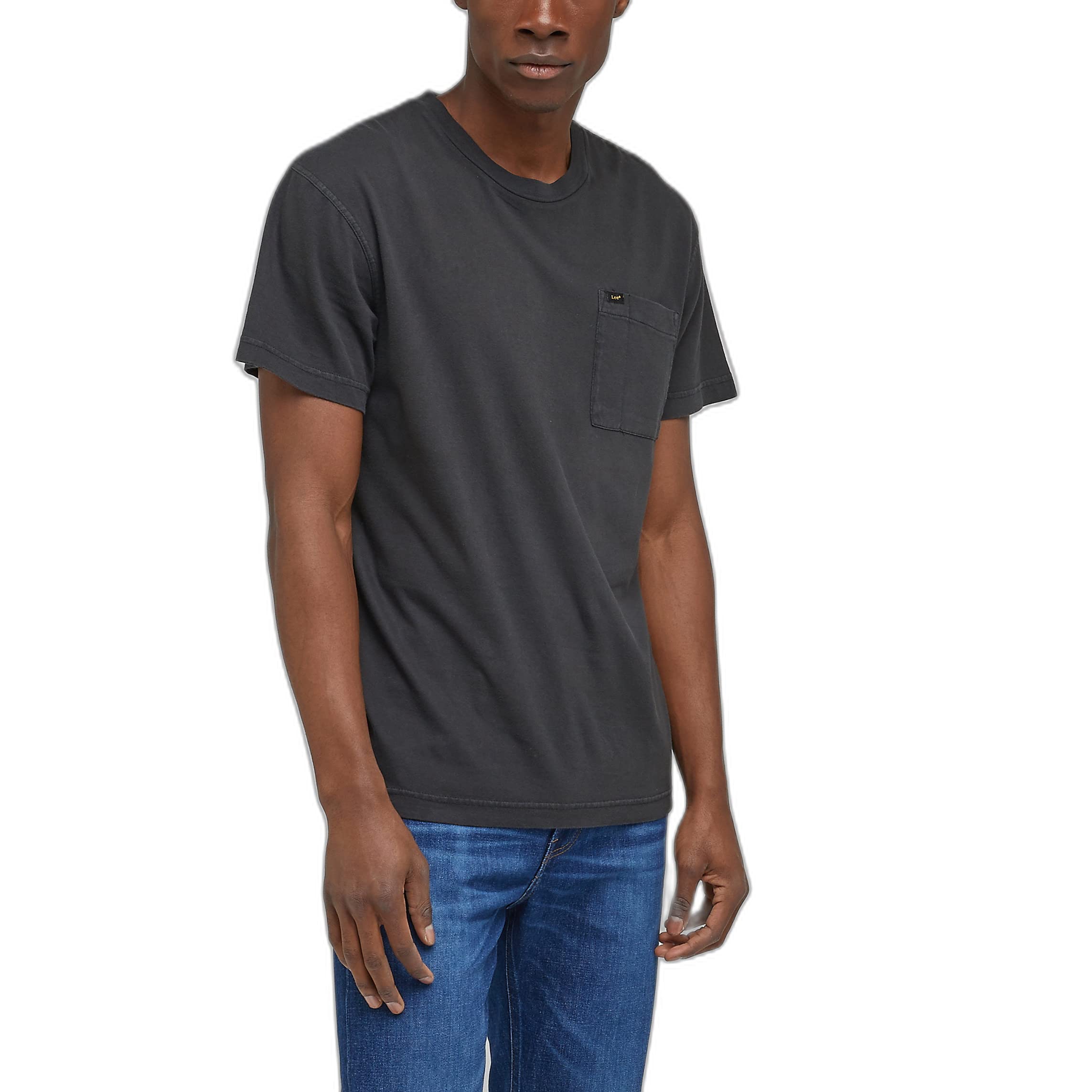 Lee Men's Relaxed Pocket Tee T-Shirt, Washed Black, Medium, Washed Black, M