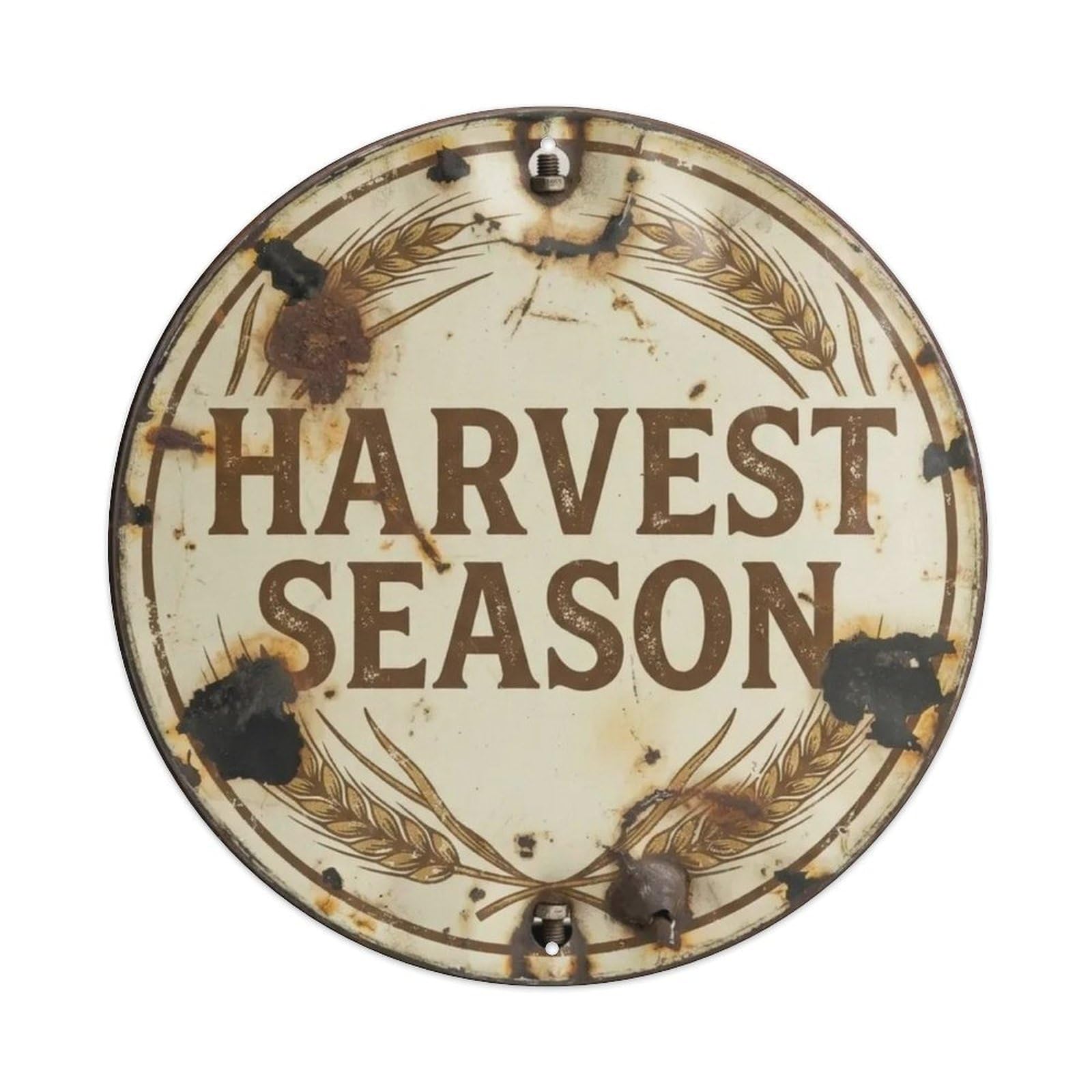 Wheat Ears Symbolize A Bountiful Harvest. Metal Tin Sign Plaque