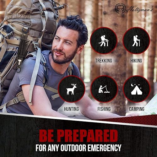 Miniatura 3 de Holtzman's Elite Paracord Llavero (gancho a presión negro)