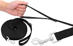 AMAGOOD Dog/Puppy Obedience Rappeler Agilité de la formation Lead-15 ft 20 ft 30 ft 50 ft longue laisse-pour chien entraînement, Attachez, jouer, Sécurité,Camping (15 pieds, noir)