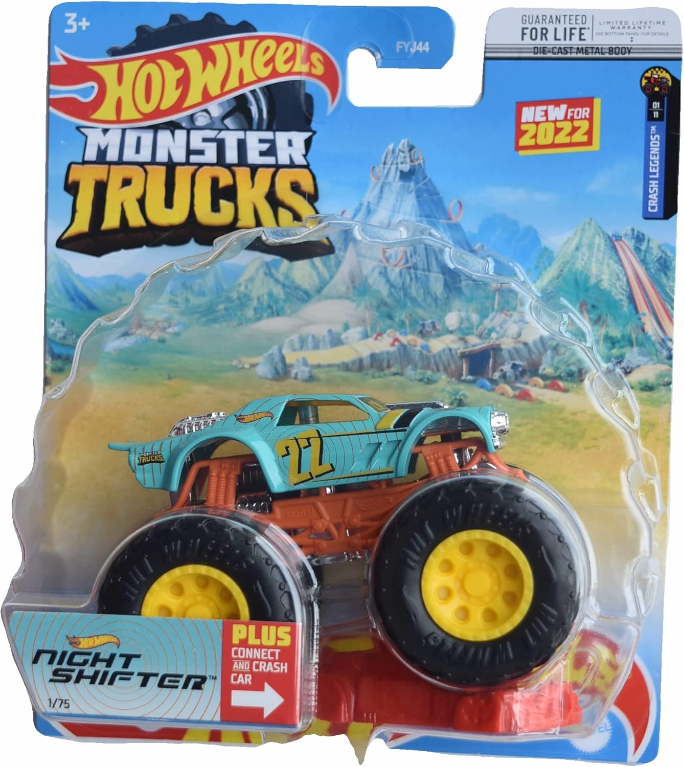 Hot Wheels Monster Trucks Night Shifter, Connect and Crash Car