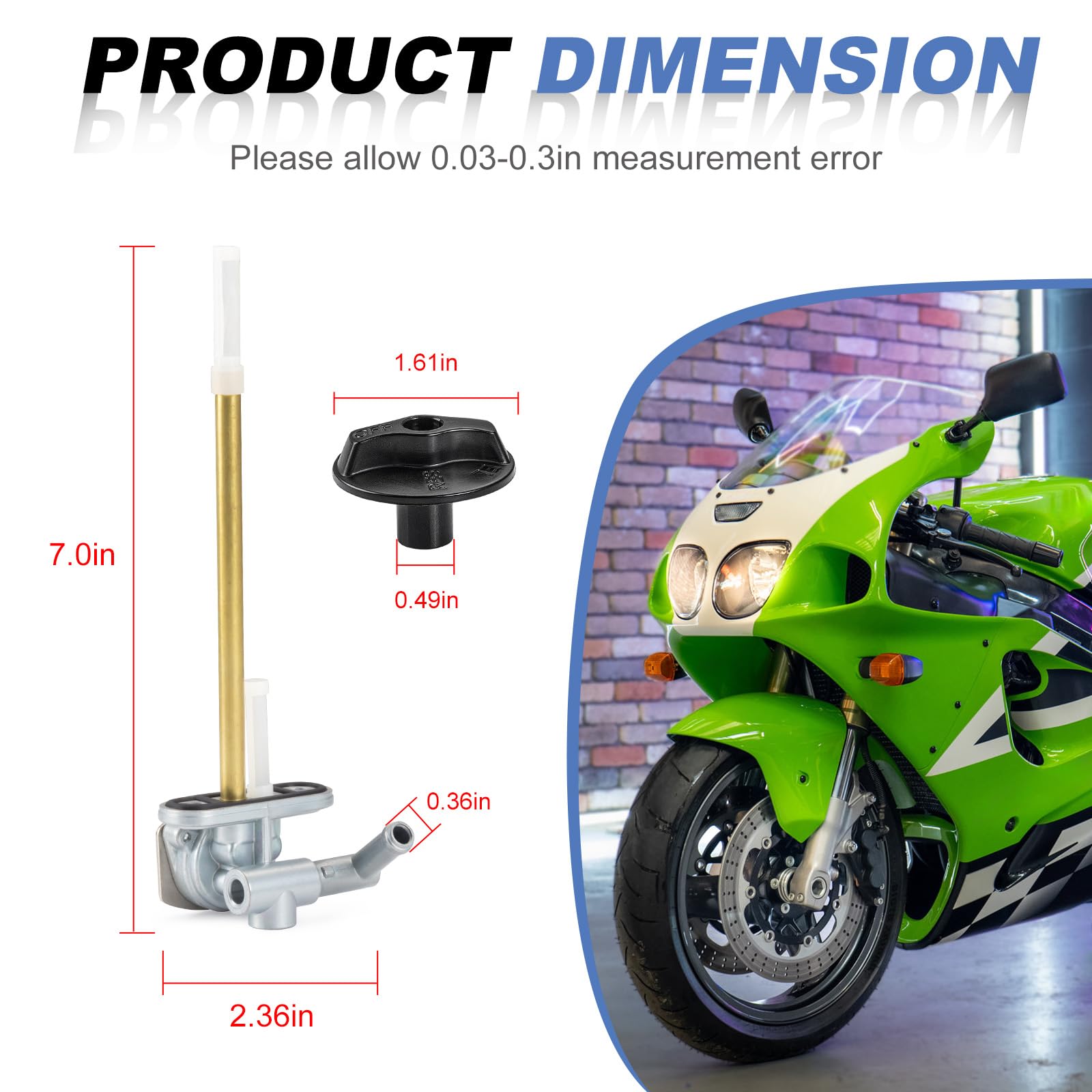 Amazon.com: 51023-1221 Fuel Valve Petcock & Knob for Kawasaki