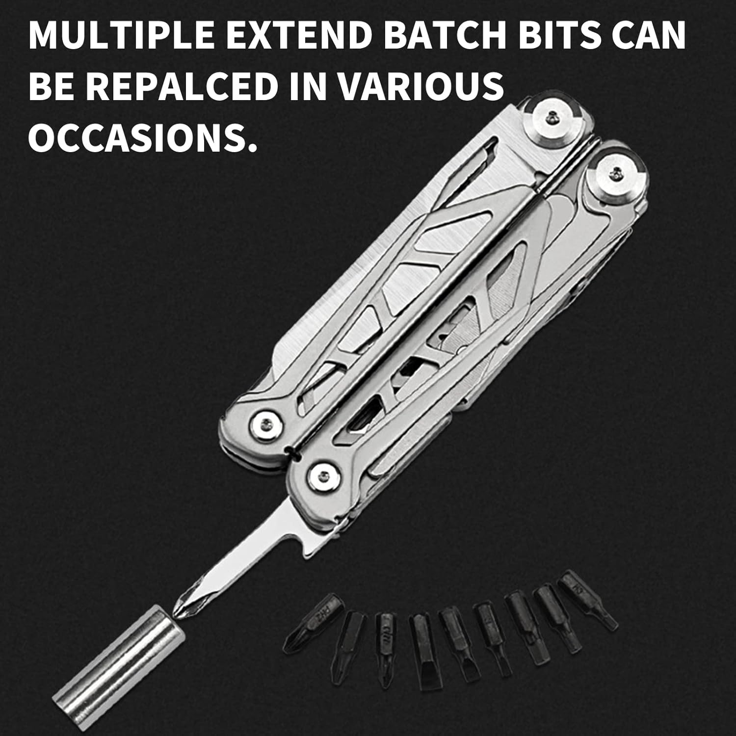 Multitool Pliers NODUOBIIO, 17-in-1 Pocket Knife Pliers Kit, Replaceable Wire Cutters, Spring-Action Scissors and Nylon Sheath, 420 Stainless Steel Multi-tool for Camping, Hunting, Fishing and Hiking