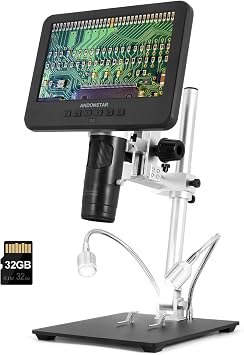 Andonstar AD246SM 2000X UHD 2160P HDMI Digital Microscope for Adults, PCB Soldering & Phone Watch Repairing, Coin & Biological Slides Viewing