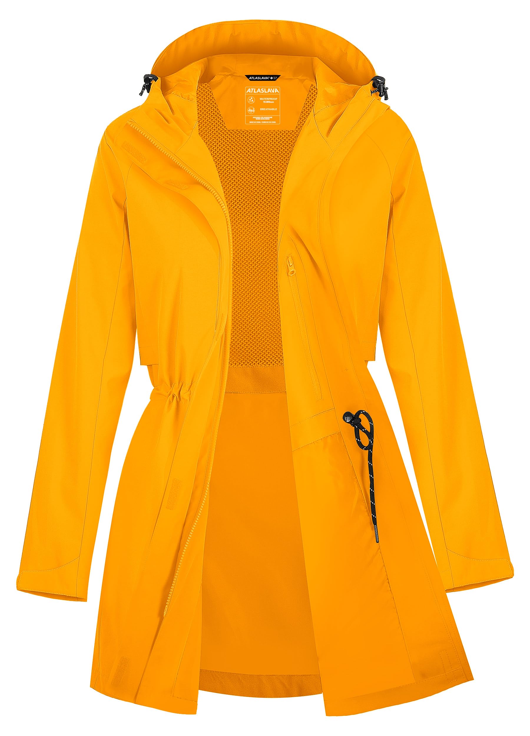 Zdoynto Regenjacke Damen Lang Softshelljacke Regenmantel Frauen Wasserdicht Jacke Trenchcoat Windbreaker Leichte Übergangsjacke Mantel S-3XL