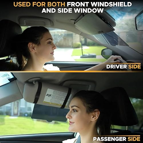 Vista 2 de EcoNour - Extensor de visera de coche mejorado con bloqueador solar Extensión de visera de parabrisas polarizada antirreflejos ofrece protección