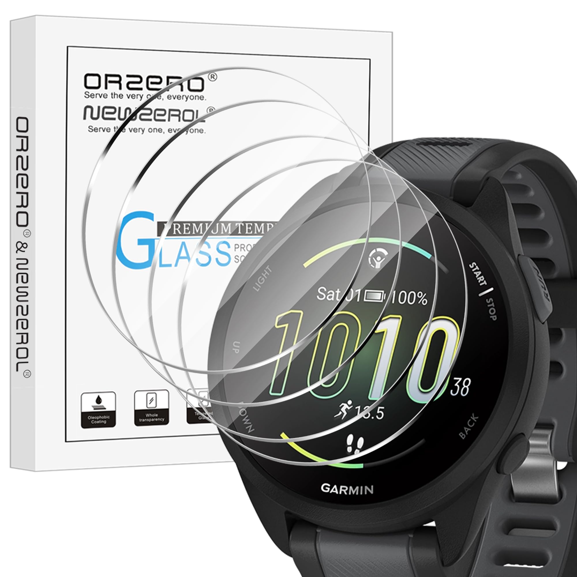 Pnakqil 4 Pezzi Pellicola Protettiva per Garmin Forerunner 165/165 music | Film TPU Ultra Flessibile [Antibolle] – Trasparenza HD Anti-Graffio Pellicola, Copertura Totale Films per Smartwatch