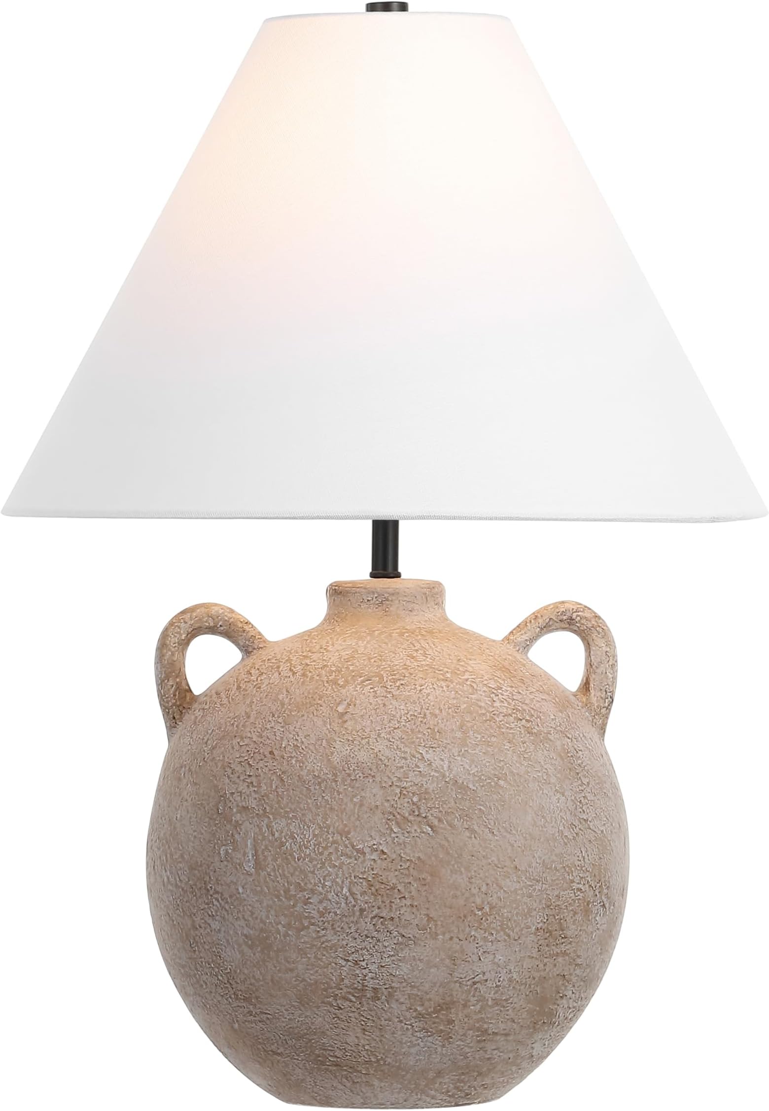 Lighting - Soline 24-Inch Ceramic Table Lamp - Antique Brown - Urn Amphora-Style Design - Ideal for Living Room, Bedroom, Entryway, Home Office - LED Bulb Included (TBL4563A)