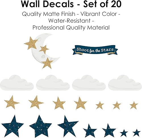 Miniatura 6 de Big Dot of Happiness Twinkle Twinkle Little Star - Calcomanías de pared de vinilo para habitación de niños y habitación de niños calcomanías de