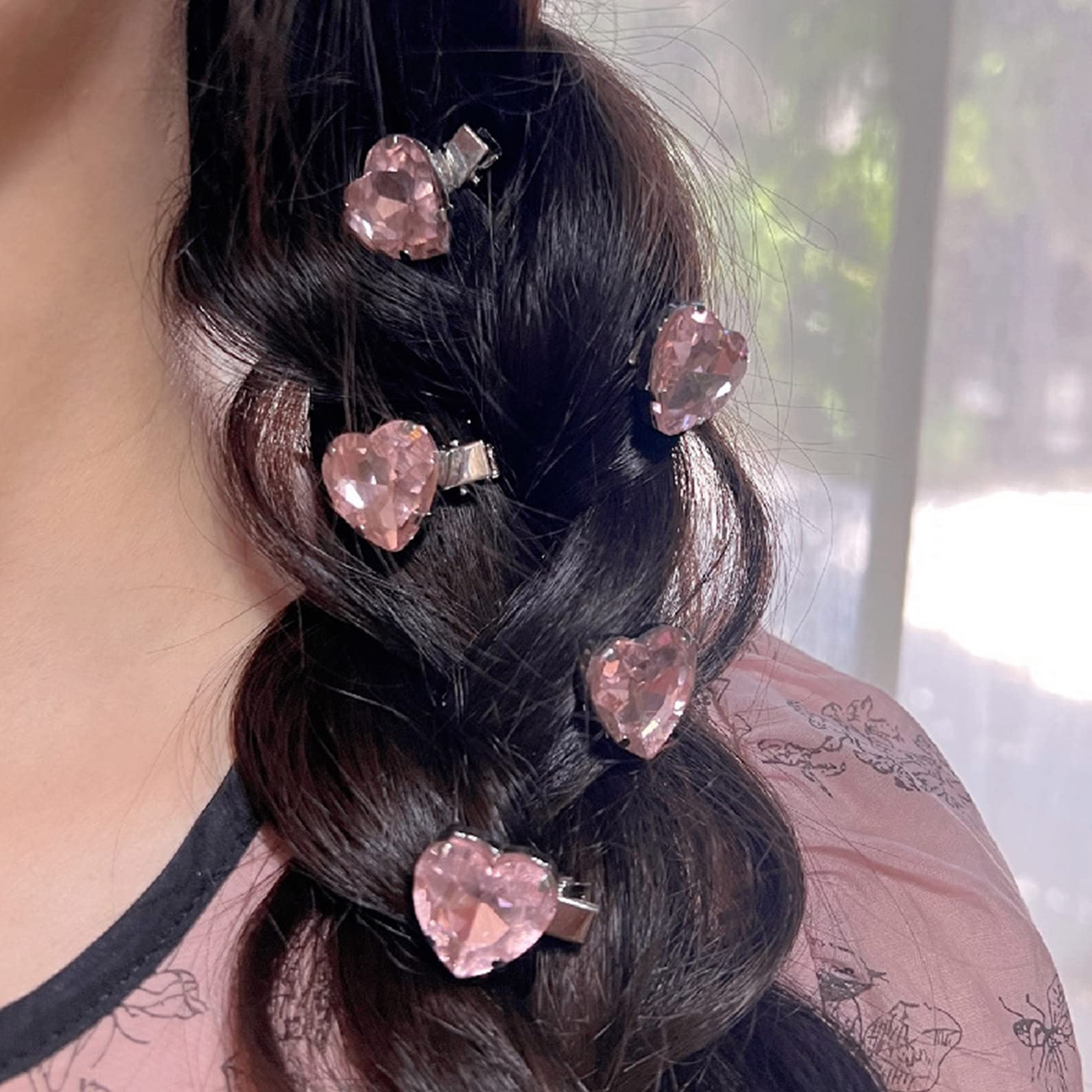 4 Fermagli per Capelli a Forma Di Cuore per San Valentino Con