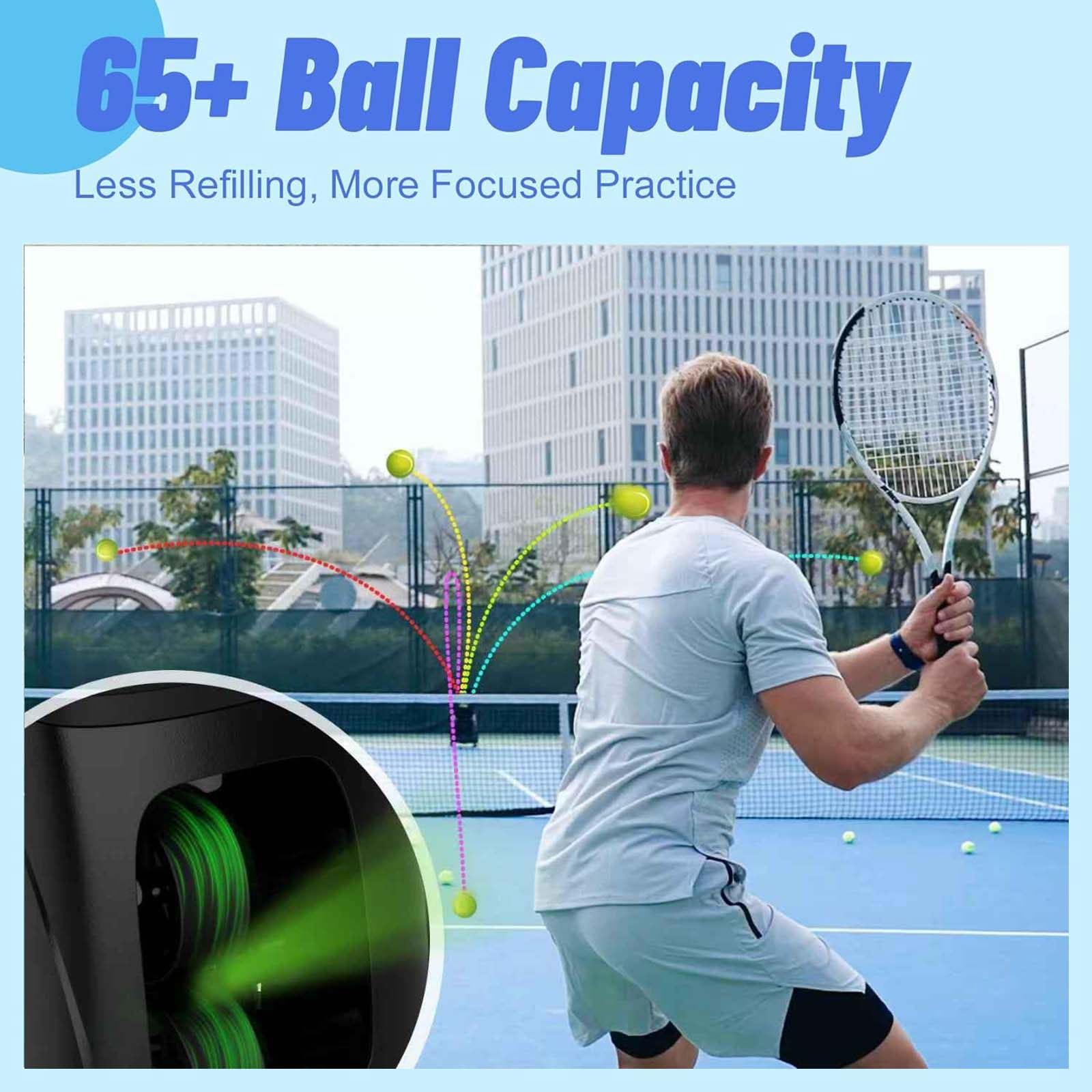 Pt-Mini PRO Lanciapalle da Tennis con Carrello - Macchina Leggera E Portatile con App Intelligente E Telecomando, velocità E Rotazione Regolabili per Giocatori di Tutti I Livelli,Black