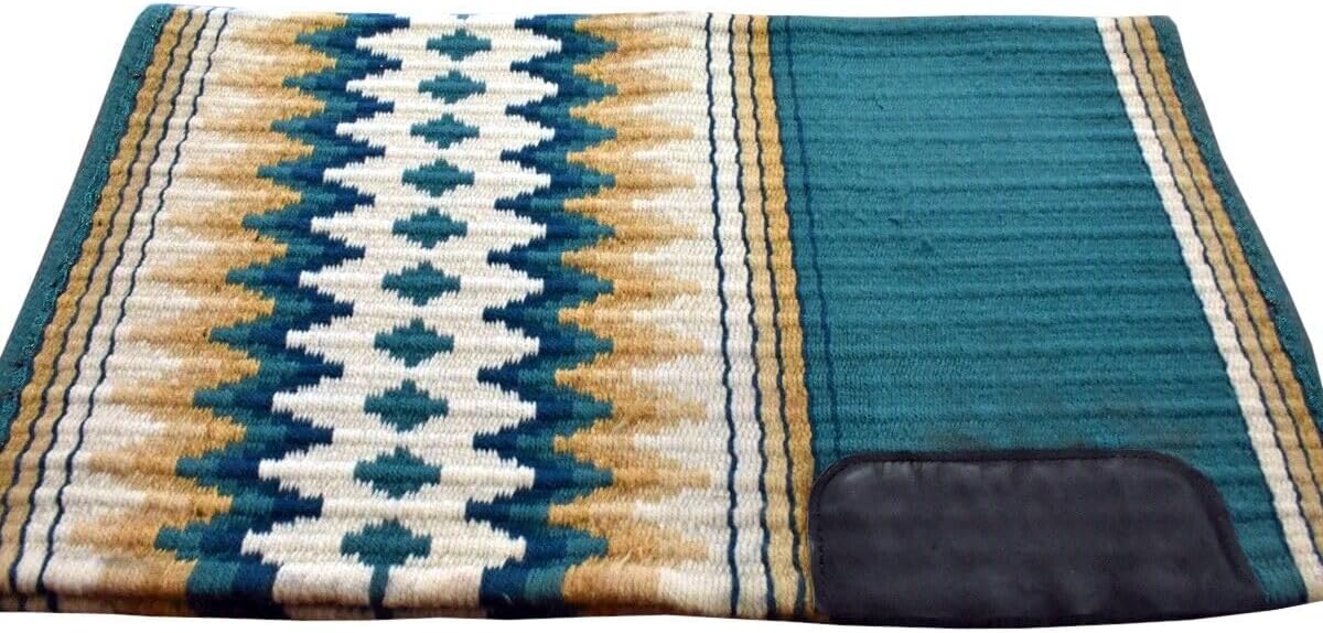 HUMAYL Saddlery Saddle Pad/Blanket for Horses Western Show Horse Saddle Blanket New Zealand Design Handmade Wool Saddle Blanket Top Wool Saddle Pad Regular Size : 34" L x 36" W x 1" inches PAD033