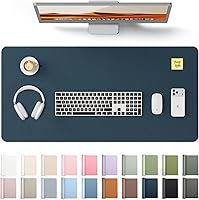 Vista 95 de YSAGi Protector de escritorio de cuero, tapete de oficina, alfombrilla grande para mouse, secante antideslizante de cuero PU, escritorio