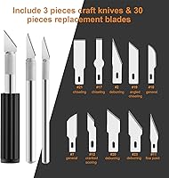 Vista 3 de Headley Tools Precision Craft Hobby Knife Set (38pcs) with Wooden Chest, Razor Sharp Knives for Scrapbooking, Art Modeling, Sculpture, Wood&Leather