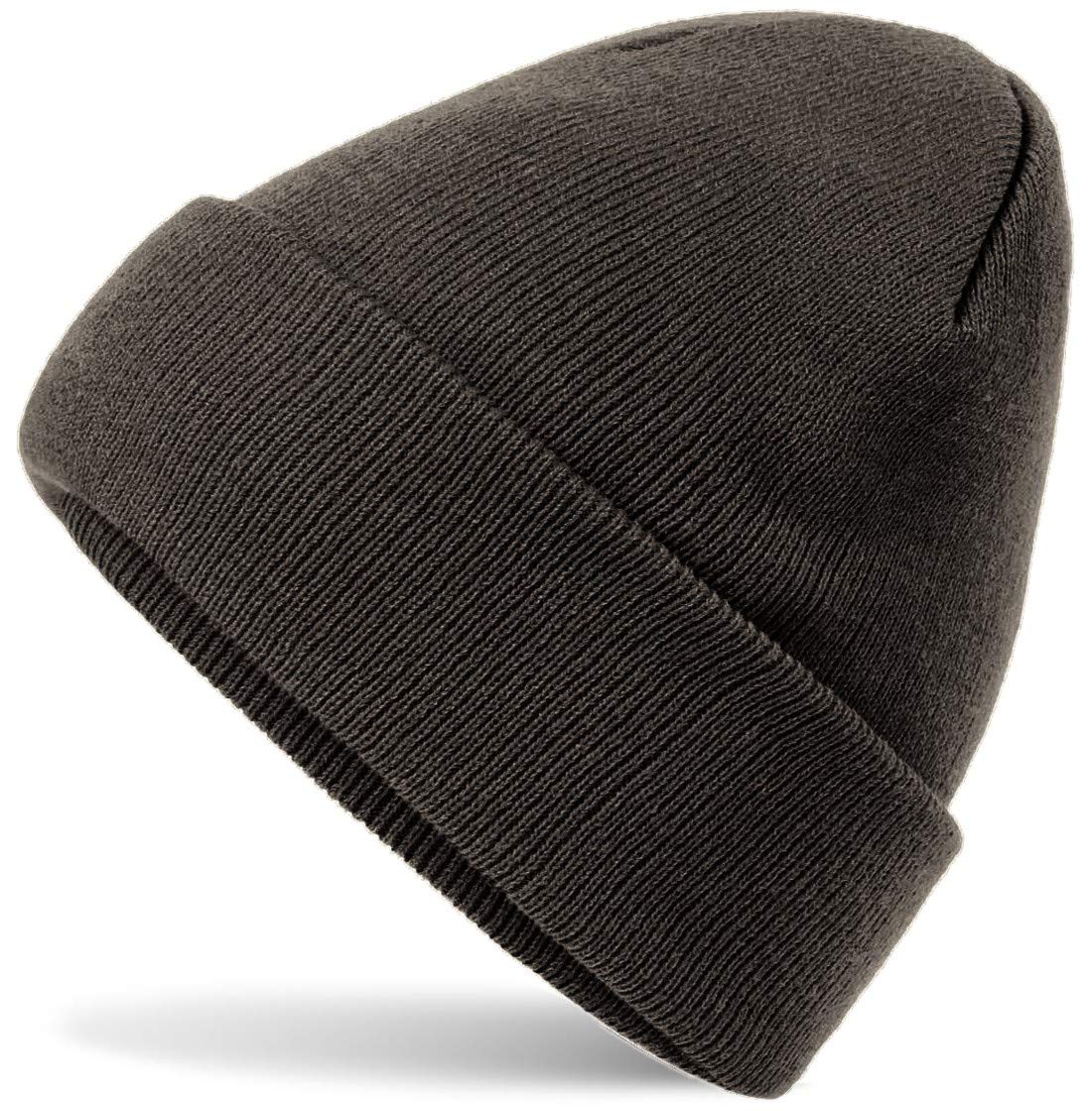 HatStar Wintermütze | Damen Beanie Mütze | Herren Feinstrick Beanie | für Frauen Männer Unisex | Cuffed Hats Weich & Warm (Charcoal)