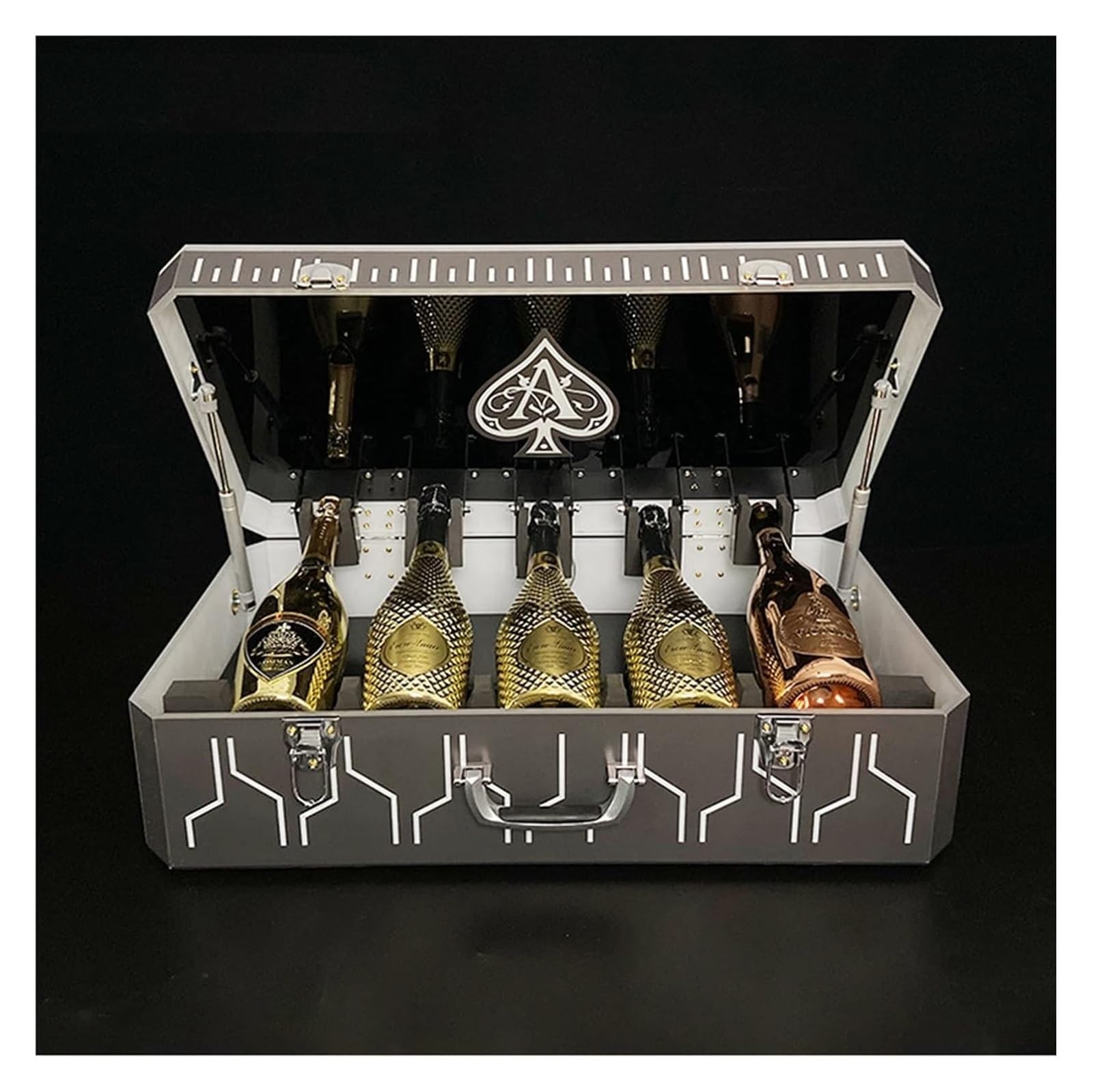 Presentatore for bottiglia di champagne Ace of Spades con luci LED regolabili - 7 colori - Perfetto for locali notturni ed eventi