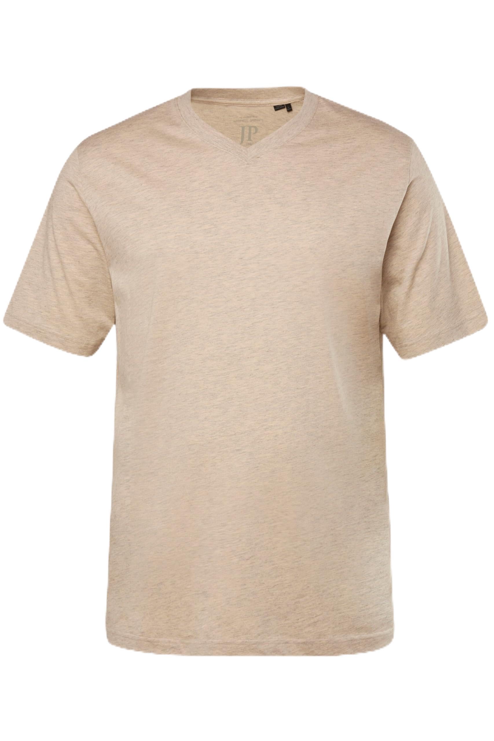 JP 1880 Men's Large Sizes Plus Sizes Menswear L-8XL JP1880 T-Shirt, Basic, V-Neck, up to 8 XL 702415, Natural Melange, 7XL