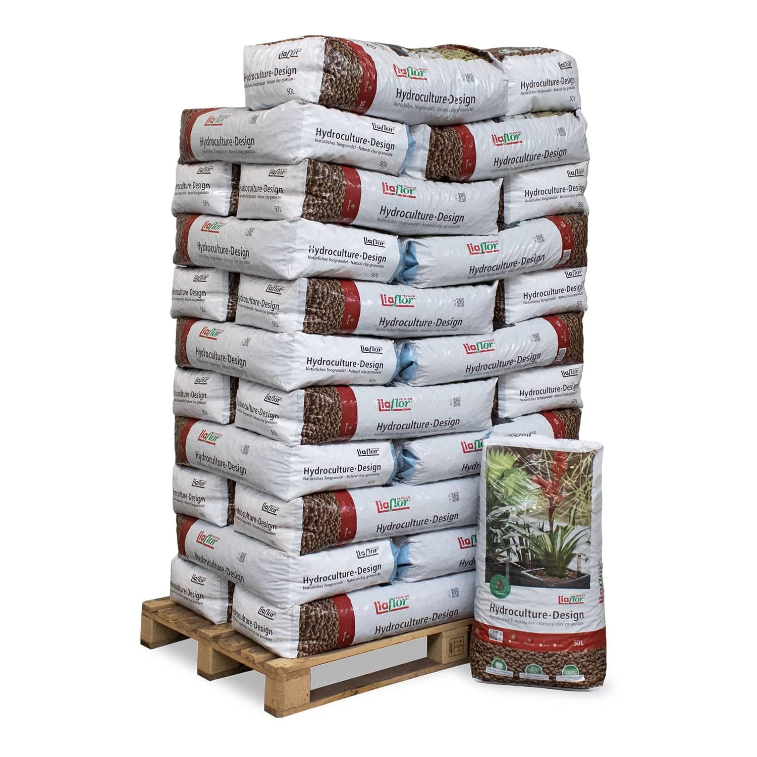 Liaflor Blähton Tongranulat Hydrokultur Keramik Pflanz Granulat Ton Kugeln Für Garten Zimmer Pflanzen Kübel Töpfe Drainage Substrat Design Mittel 8-16mm 50l x 33 Sack 1.650l / 1 Palette