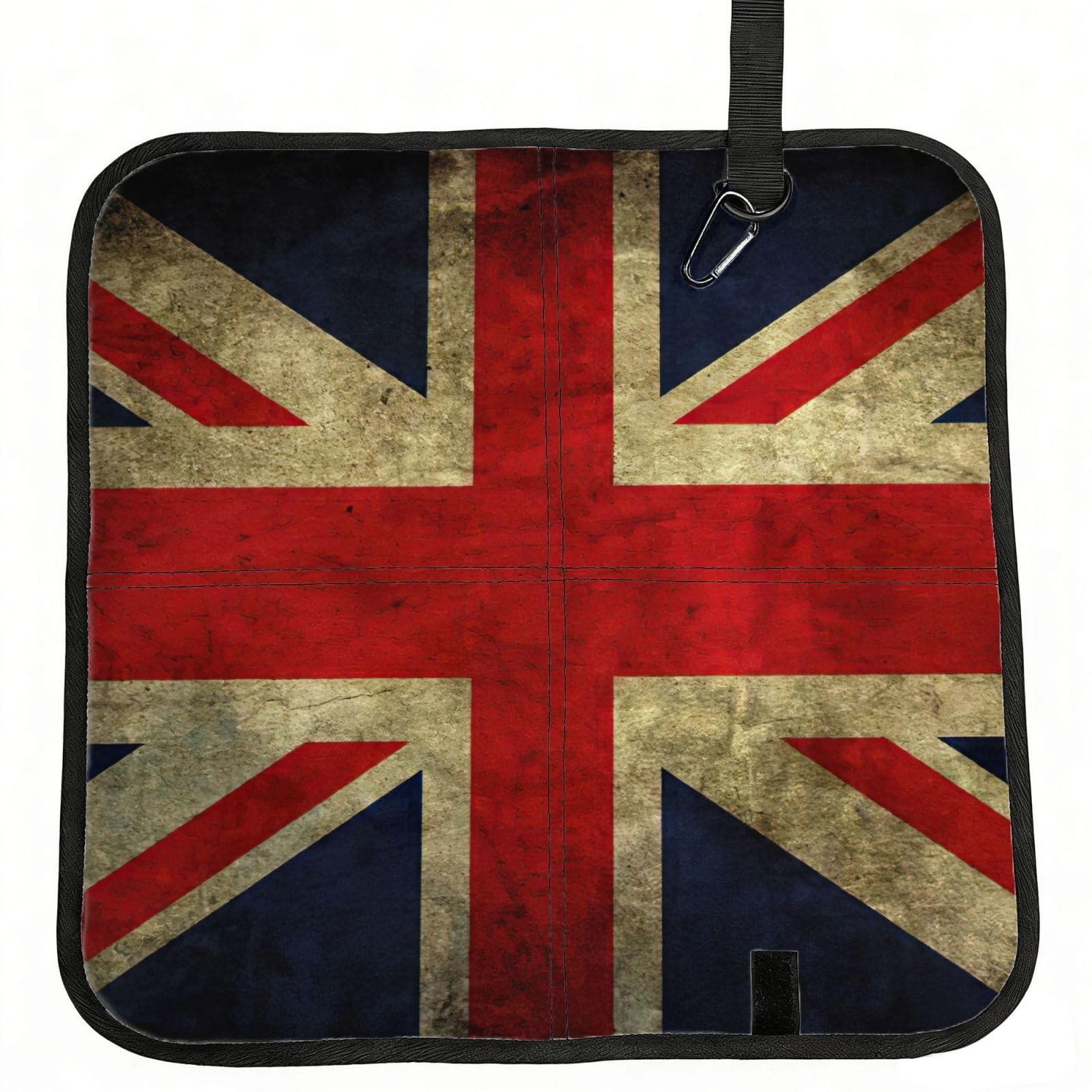 bghdfa British Flag Print Outdoor Sitting Mat Waterproof Oxford Cloth Seat Cushion Folding Foam Camping Seat For Picnic