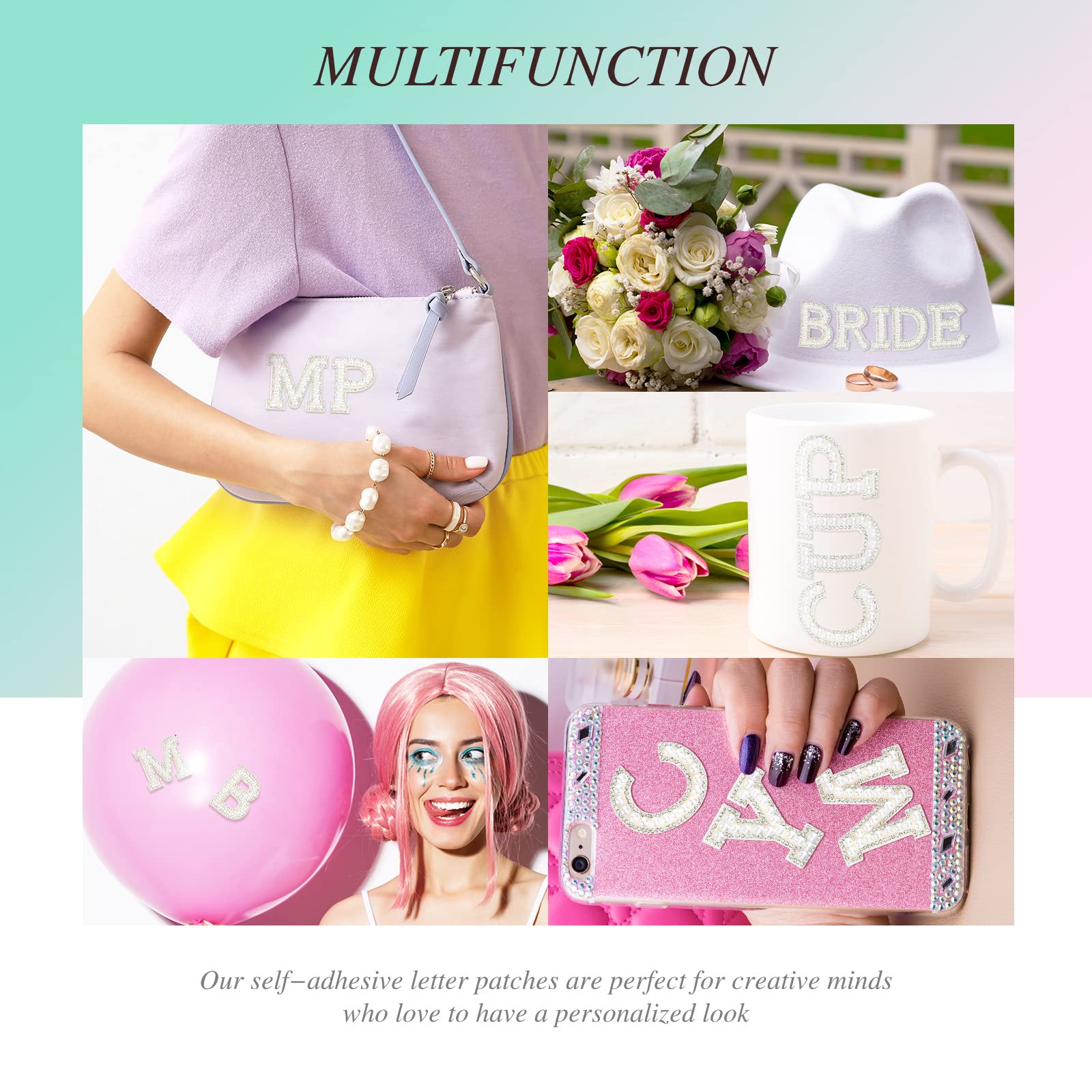 JKJF Lot De 6 écussons Thermocollants En Strass Transparents Pour