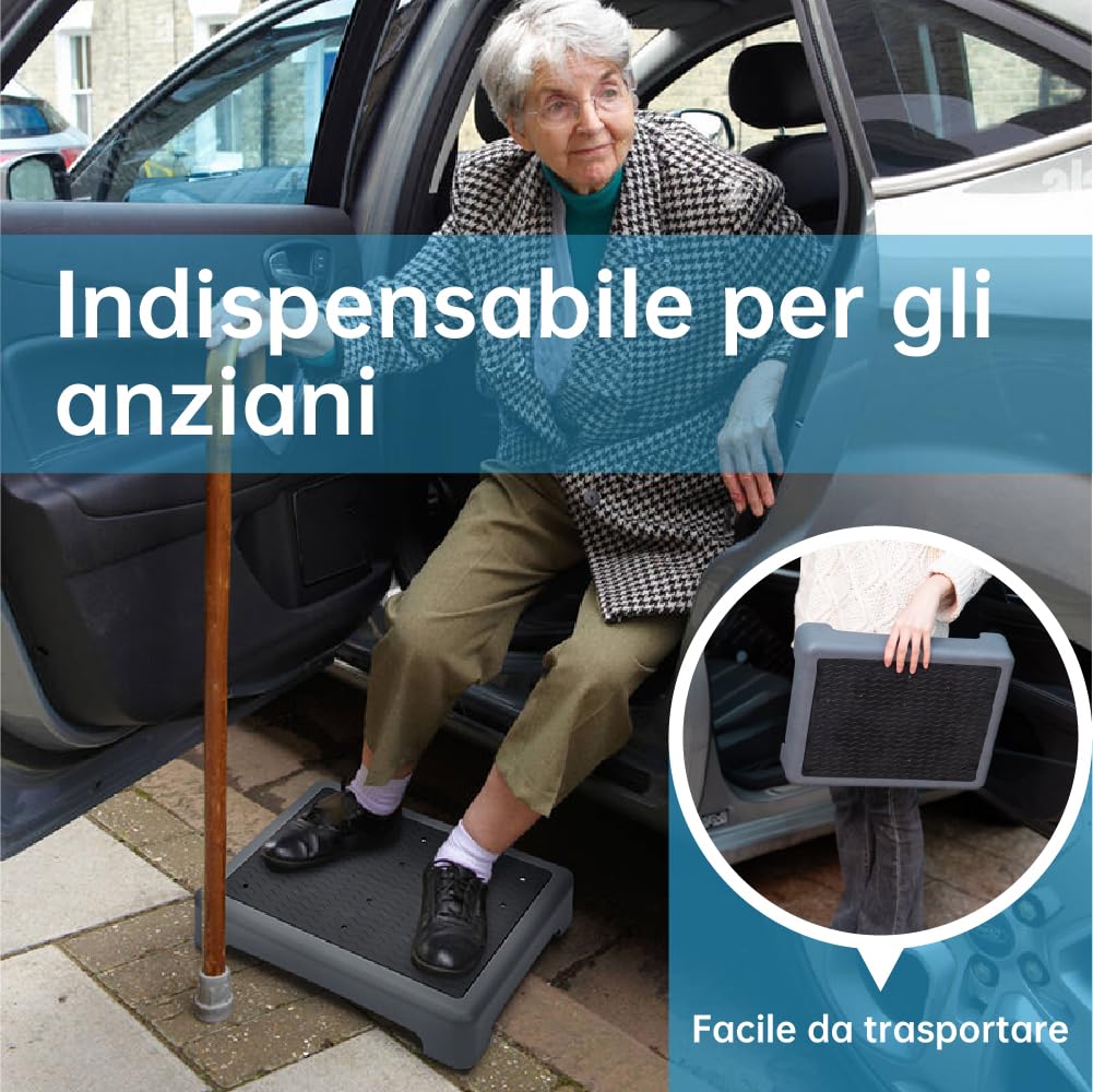 StrongTek Sgabello a un gradino per adulti e anziani, alzata in plastica con superficie antiscivolo e piedi, portatile per doccia, vasca da bagno, auto, esterno, piattaforma per mobilità 350 lbs