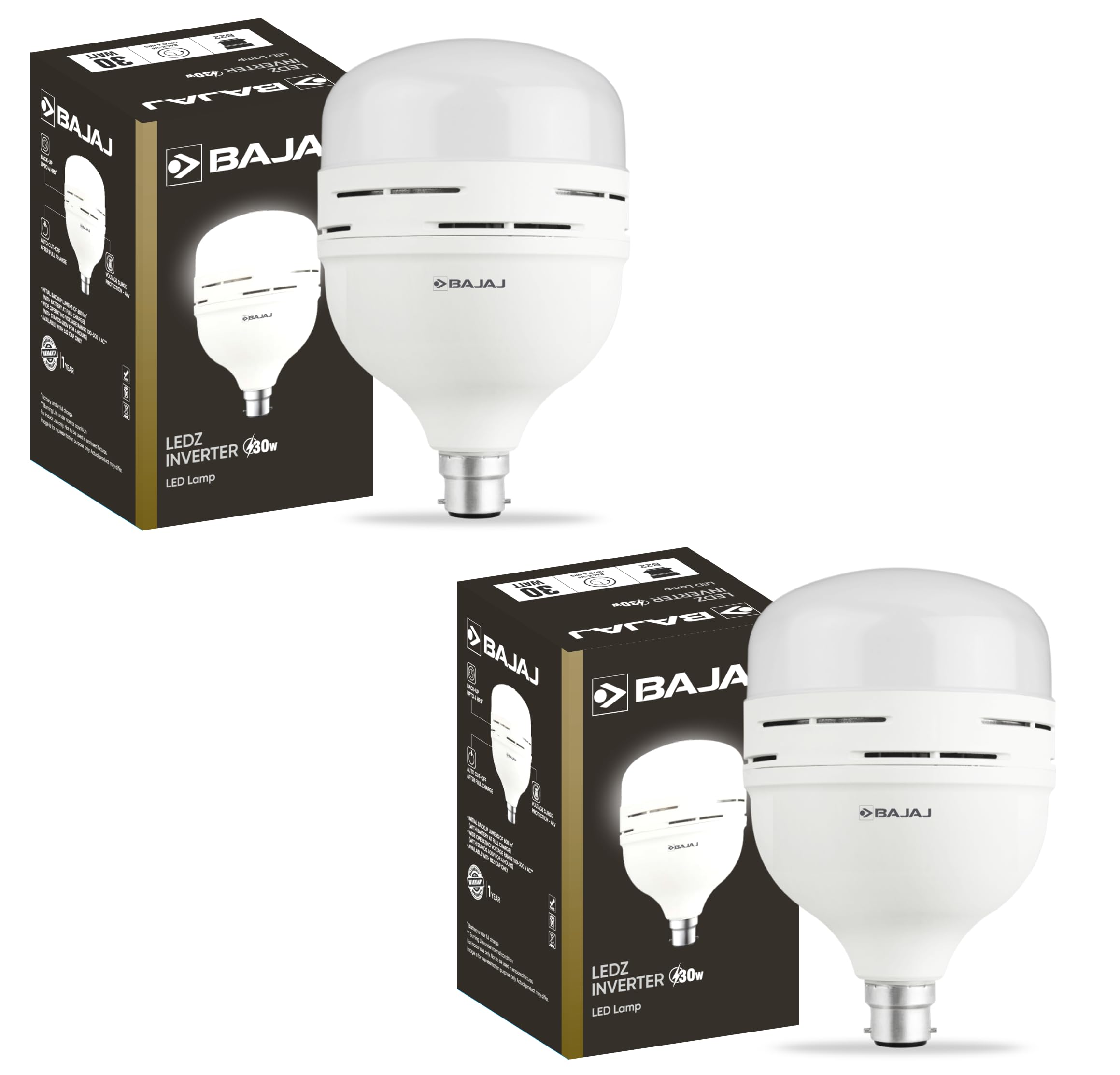 Bajaj LEDZ Inverter Lamp 30W Cdl B22 | 3.5 Kv Surge Protection | ‎Energy Efficient | Instant On | Back-Up of 3 Hours | Auto Cut-Off After Full Charge | Led Bulb for Home, Pack of 2-image-11