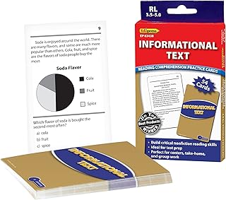 Edupress Reading Comprehension Practice Cards, Informational Text, Blue Level (EP63438) Medium