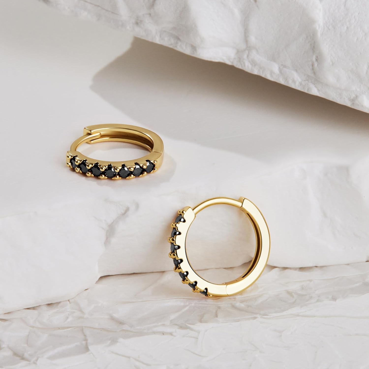 Small Hoop Earrings for Women, Diamond Shamrock Stud Huggie Cartilage Earrings Set for Multiple Piercing, 3 Pairs Trendy St Patricks Holiday Jewelry Gifts - Image 7