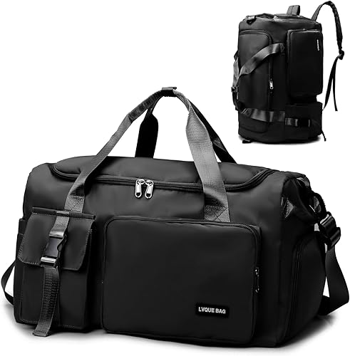 Eslcorri Bolsa de deporte para mujeres y hombres, mochila deportiva con compartimento para zapatos y húmedos, bolsa de fin de semana para yoga,