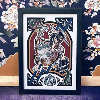 Amazon.co.jp: 水滸伝 九紋龍 史進 イラスト 龍 和彫り タトゥー A4