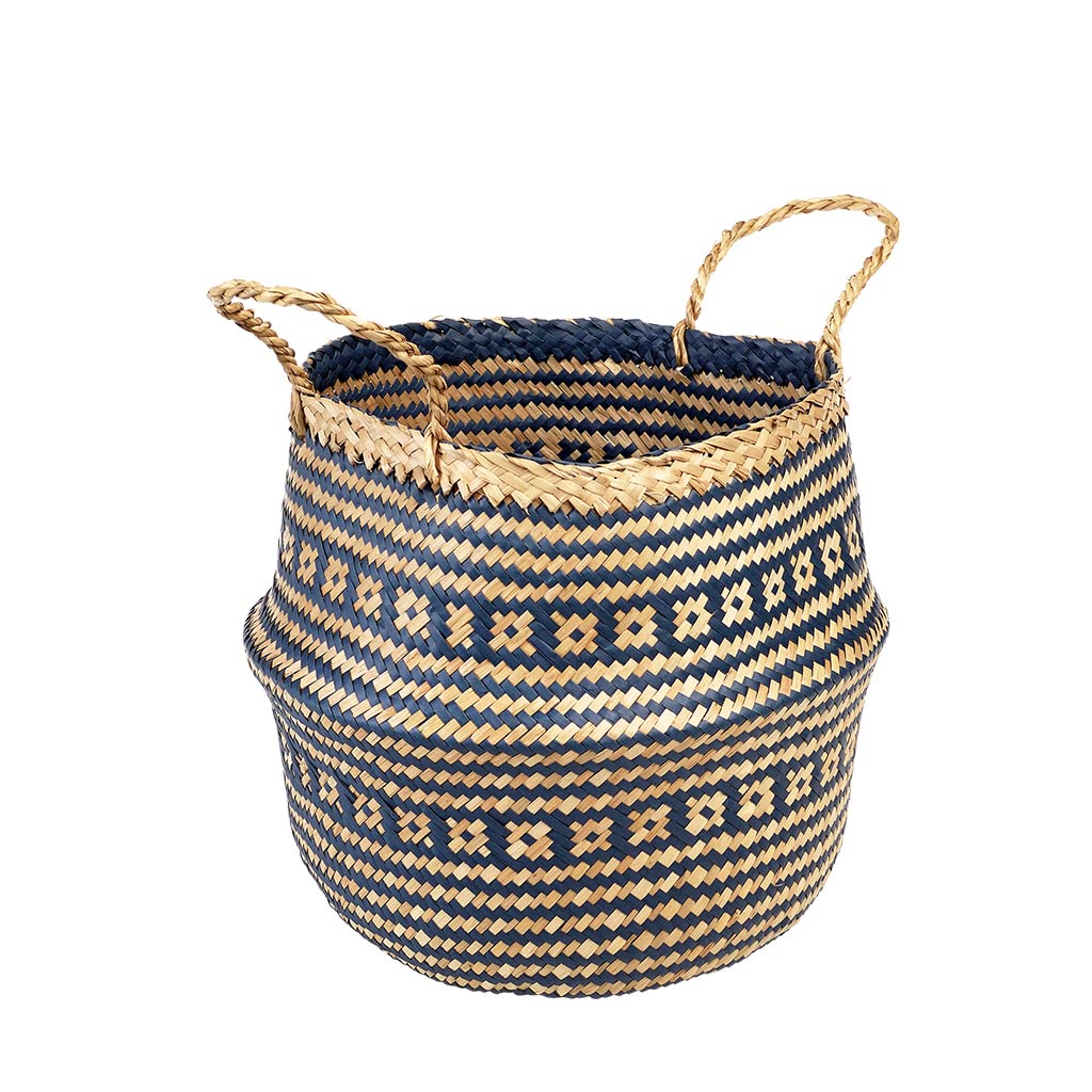 Rex London Navy Blue Small Seagrass Basket