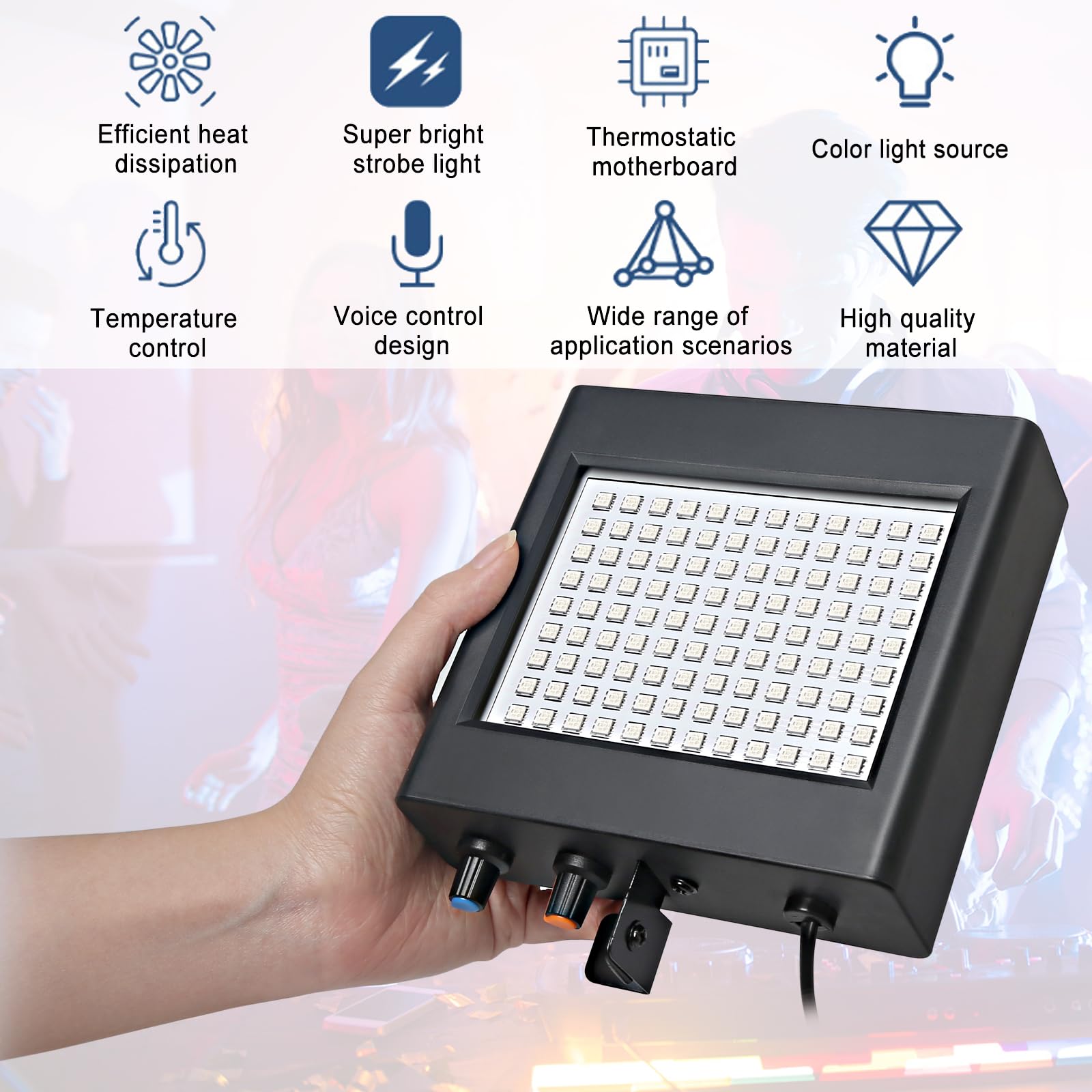 108LED Mini Stroboscope Telecommande Dj Jeux de Lumiere Pour Soiree Strobe Light, LED Couleur Lumière Stroboscopique Avec Télécommande Flash Disco Lights Stromboscope Soirée Projecteur Lumiere Soiree