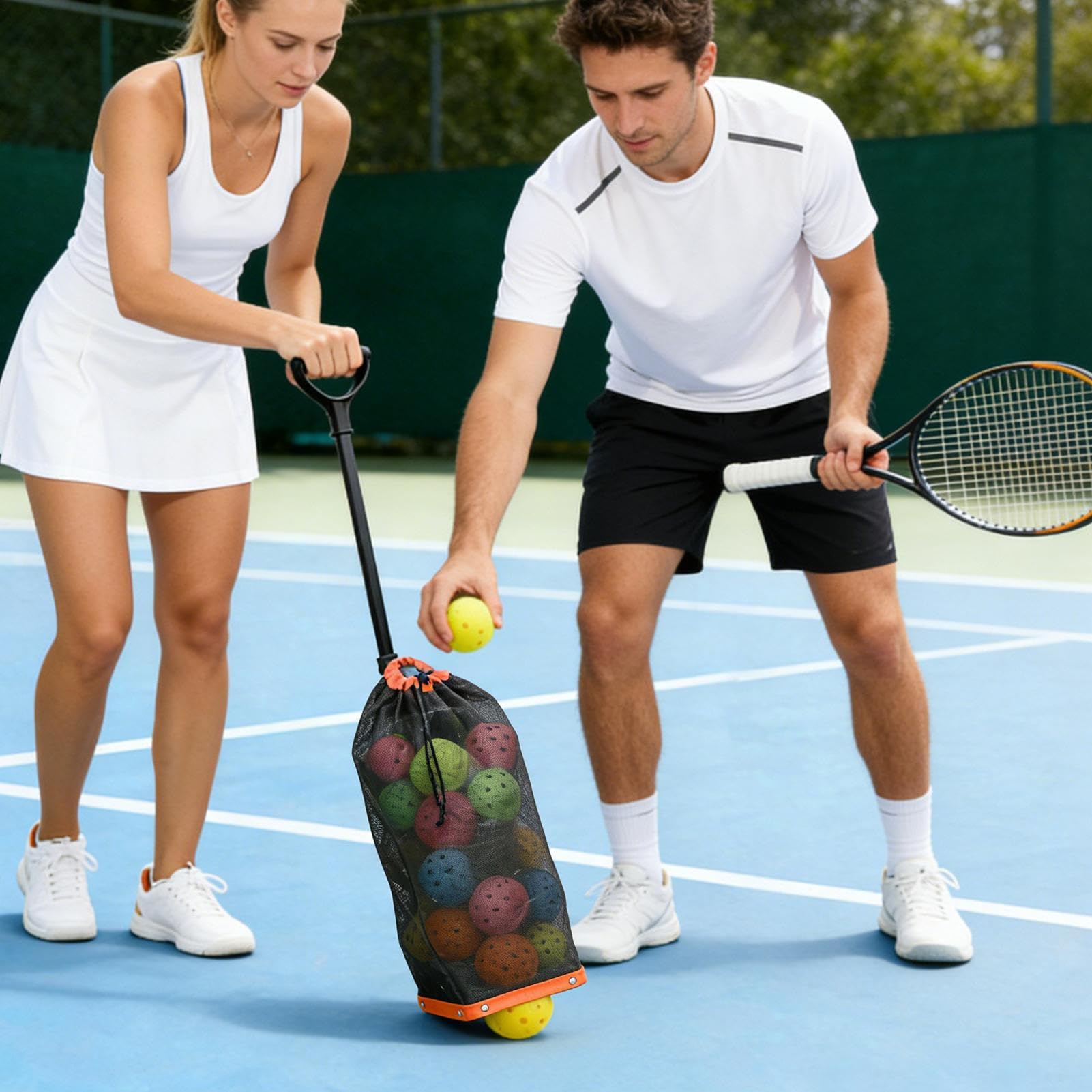 Raccogli Palle da Leggero e Regolabile | Cestino per Raccolta Palline da Tennis per Uomini Donne Ragazzi Giovani Ciclisti Golfisti