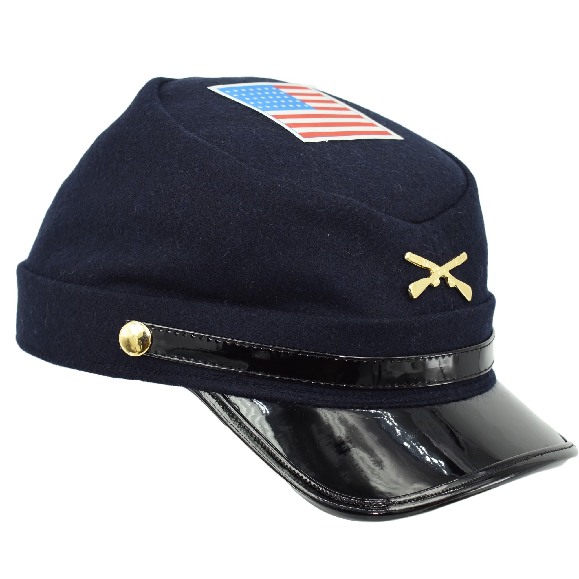 Melegari Berretto Militare con Visiera Lucida | America 1861-1865 | Unione - Confederazione | nordisti - sudisti | Produzione Italiana
