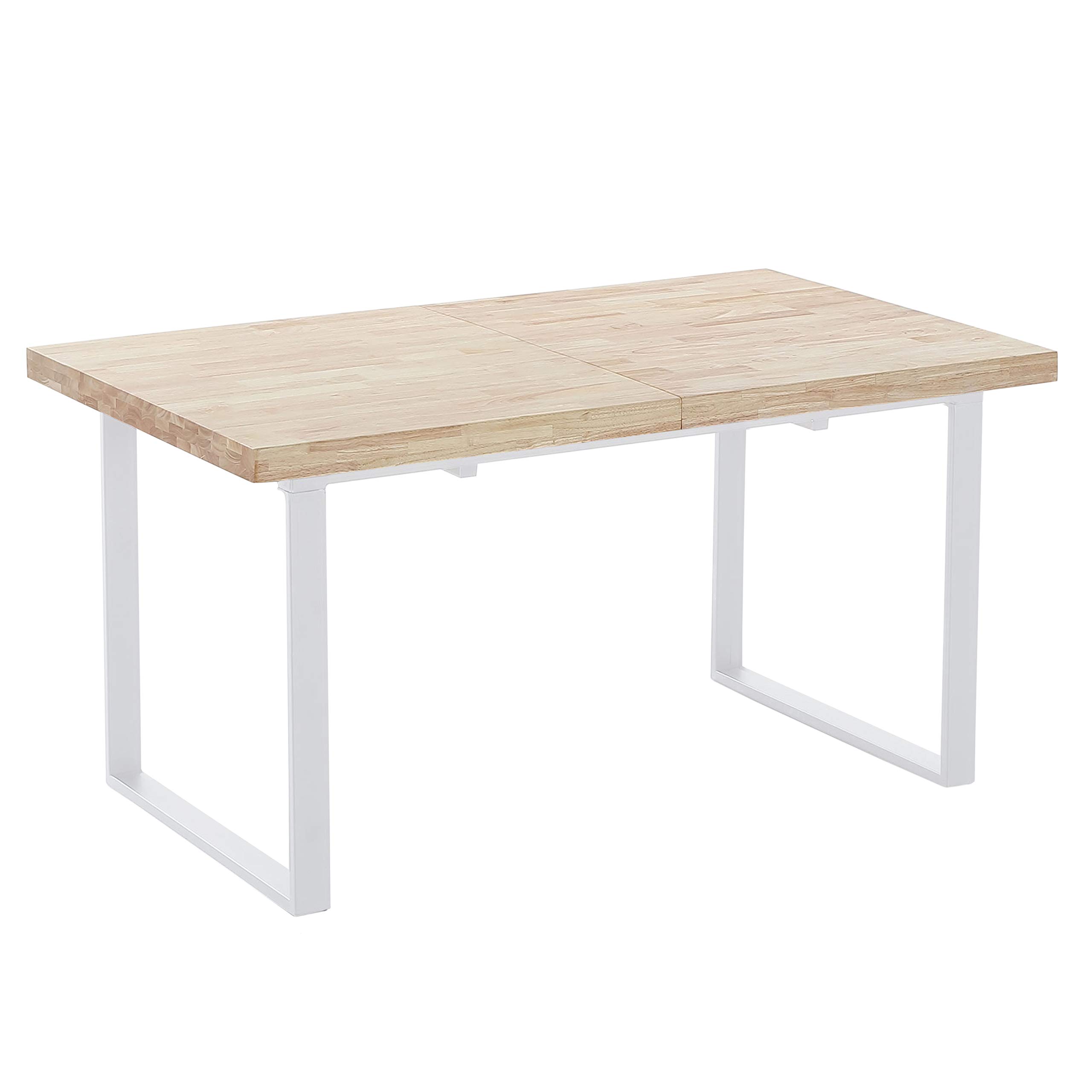 Adec Group Natural, Mesa Extensible de Comedor, Mesa de Salon o Cocina, Color Roble Salvaje y Blanco, Medidas: 140/180 cm (Largo) x 80 cm (Ancho) x 76 cm (Alto)
