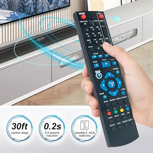 Miniatura 3 de Beyution AKB73215301 Reemplazo de control remoto para LG Blu-RayDVD reproductor de discos BD370 BD520 BD572 BD580 BD530 BD550 BP325 BP320 BP135WN