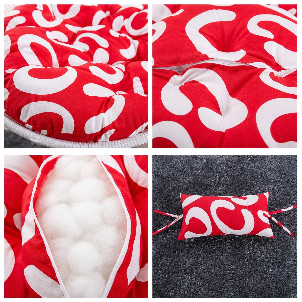 Extérieur Coussin Bain Soleil Coussin Balancelle pour Piscine, Plage, Patio, Jardin Red E,One Size